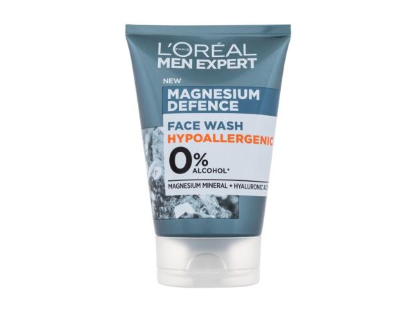 L'Oréal Paris Men Expert Magnesium Defence Face Wash (M) 100ml, Čistiaci gél